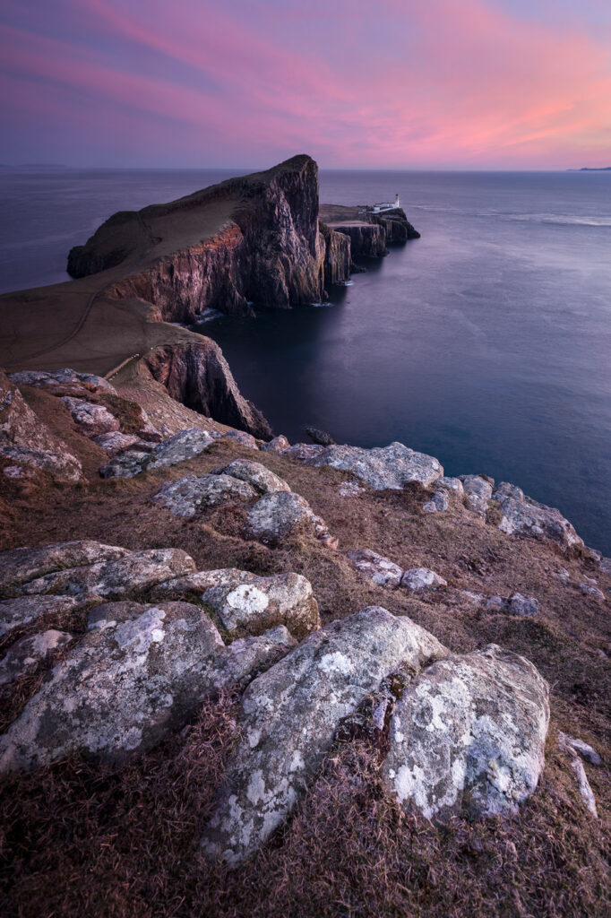 Neist Point Lighthouse on the Isle of Skye in Scotland